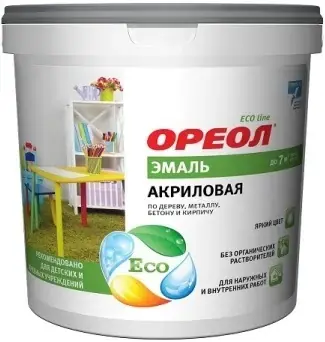 Ореол Premium Quality эмаль акриловая универсальная (2.5 кг) белая база А глянцевая