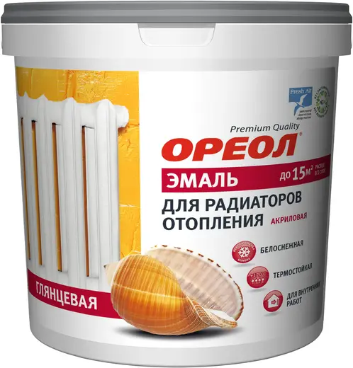 Ореол Premium Quality для Радиаторов Отопления эмаль акриловая (3 кг) белая матовая