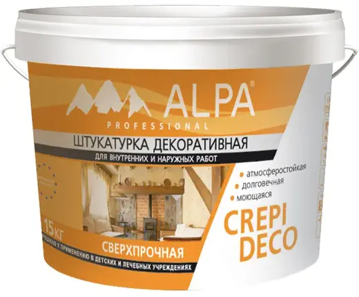 Alpa Crepi Deco штукатурка декоративная сверхпрочная атмосферостойкая (15 кг 0.5-1.5 мм)