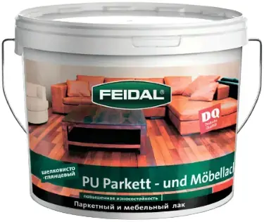 Feidal PU-Parket Moebellack полиуретановый паркетный и мебельный лак на водной основе (10 л) глянцевый