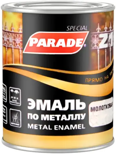 Parade Z1 эмаль по металлу прямо на ржавчину (750 мл) темно-зеленая №543-388 молотковая (Россия)