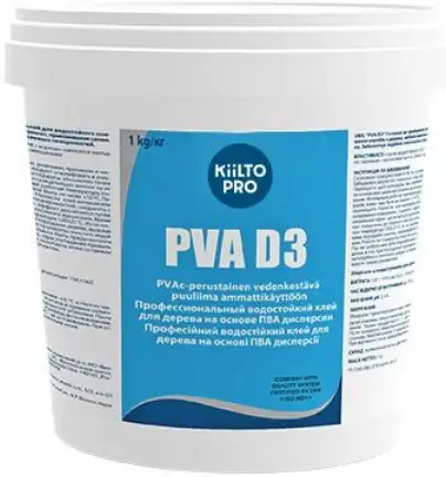 Kesto Kiilto Pro ПВА PVA D3 профессиональный водостойкий клей для дерева (1 кг)