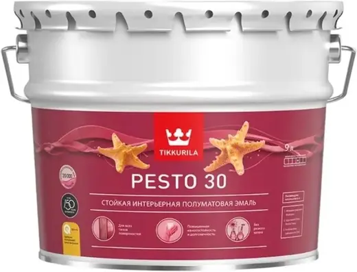 Тиккурила Pesto 30 стойкая интерьерная полуматовая эмаль (9 л) бесцветная