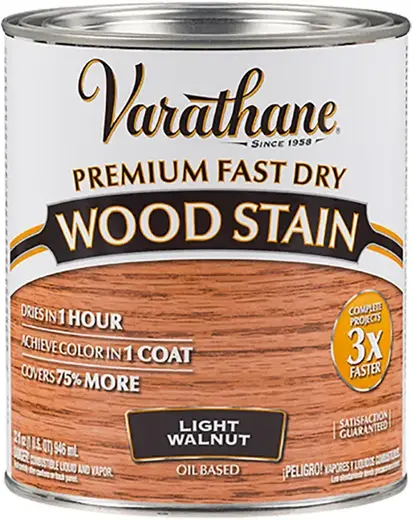 Rust-Oleum Varathane Premium Fast Dry Wood Stain тонирующее прозрачное масло для дерева (946 мл) светлый орех