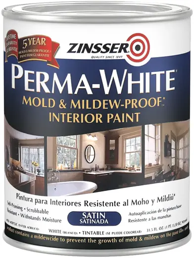 Rust-Oleum Zinsser Perma-White Interior Paint краска для внутренних работ (3.78 л) белая полуглянцевая
