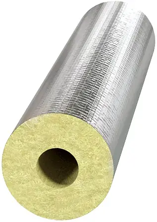 Технониколь Техно 120 цилиндр теплоизоляционный из минеральной ваты (d108/60 мм) фольга алюм. (ФА) 105-135 кг/м3 серебряный 2 сегмента