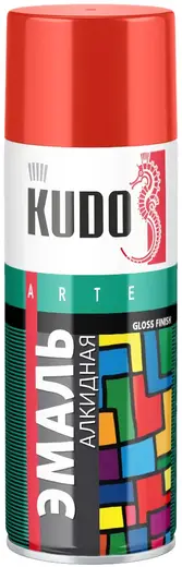 Kudo Arte Gloss Finish 3P Technology эмаль алкидная универсальная (520 мл) красная RAL 3020