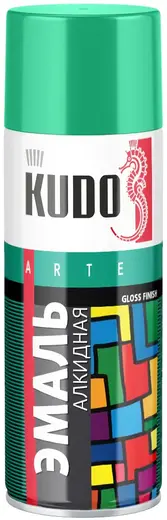 Kudo Arte Gloss Finish 3P Technology эмаль алкидная универсальная (520 мл) светло-зеленая RAL 6024