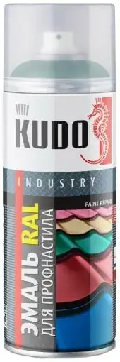 Kudo Industry Paint Repair эмаль RAL для профнастила и металлочерепицы (520 мл) зеленый мох