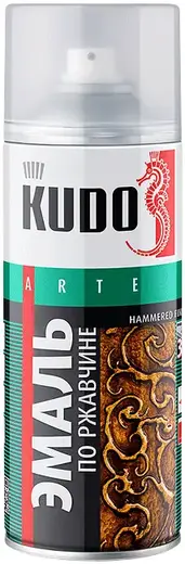 Kudo Arte Hammered Finish эмаль по ржавчине молотковая (520 мл) черно-бронзовая