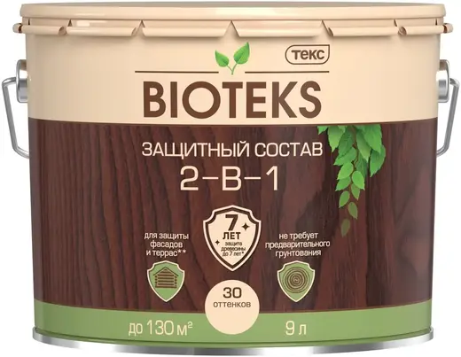Текс Bioteks 2-в-1 защитный лессирующий состав (9 л) вишня