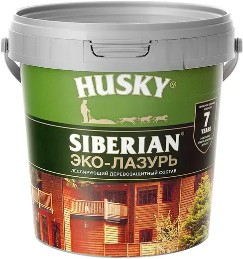 Хаски Siberian Эко-Лазурь лессирующий деревозащитный состав (900 мл) светлый дуб