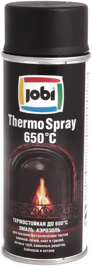 Jobi Thermospray 650°C быстросохнущая термостойкая эмаль-аэрозоль (400 мл) черная