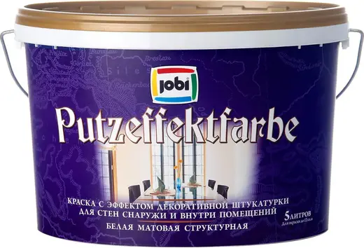 Jobi Putzeffektfarbe краска с эффектом декоративной штукатурки акриловая (5 л) белая неморозостойкая