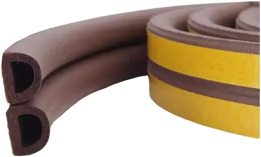 Remontix уплотнитель самоклеящийся (9*6 м/8 мм) D-профиль коричневый