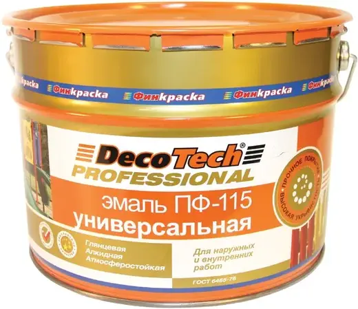 Decotech Eco ПФ-115 эмаль алкидная для наружных и внутренних работ (10 кг) серая