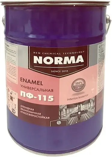 Новоколор ПФ-115 Norma Enamel эмаль универсальная (25 кг) голубая глянцевая