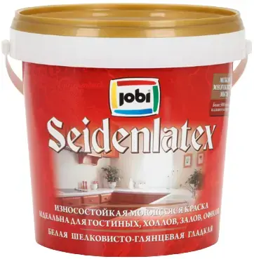 Jobi Seidenlatex износостойкая моющаяся краска шелковисто-глянцевая гладкая (900 мл) бесцветная