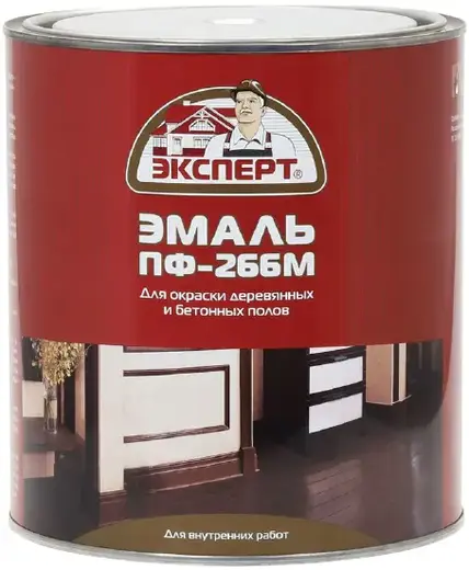 Эксперт ПФ-266 М алкидная эмаль для окраски деревянных и бетонных полов (2.7 кг) желто-коричневая