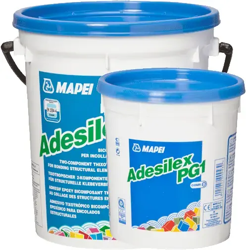 Mapei Adesilex PG1 2-комп тиксотропный клей (22.5 кг) серый 2-комп 1.65-1.75 кг/1 кв.м (при толщине слоя 1 мм) компонент A