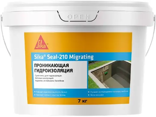 Sika Sikaseal-210 Migrating гидроизоляционный раствор на цементной основе (7 кг)