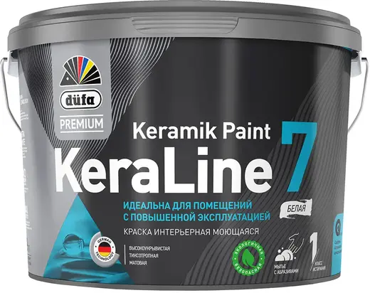 Dufa Premium Keraline Keramik Paint 7 краска интерьерная моющаяся (900 мл) белая
