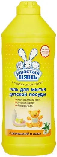 Ушастый Нянь с Ромашкой и Алоэ гель для мытья детской посуды (1 л) 8 пачек дой-пак