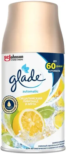 Glade Automatic Сицилийский Лимонад и Мята сменный баллон для автоматического освежителя воздуха (269 мл)