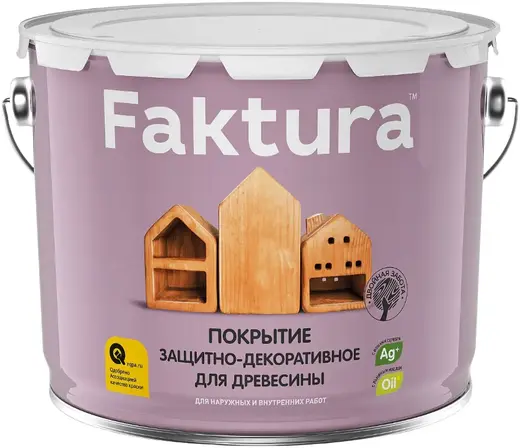 Faktura покрытие защитно-декоративное для древесины (9 л) орех
