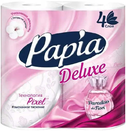 Papia Deluxe Paradiso Fiori бумага туалетная (4 рулона в упаковке)