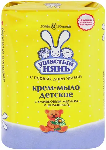 Ушастый Нянь с Оливковым Маслом и Ромашкой крем-мыло детское (90 г)