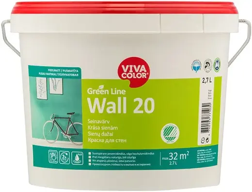 Vivacolor Green Line Wall 20 краска для стен (2.7 л) бесцветная
