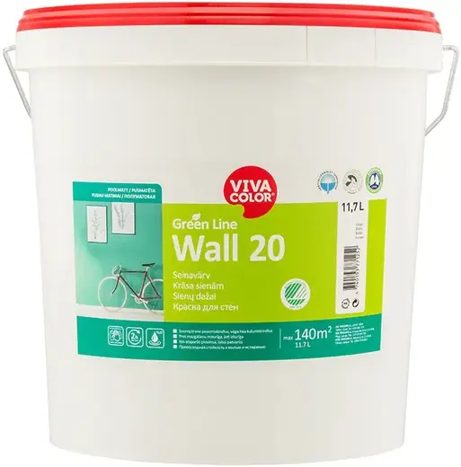 Vivacolor Green Line Wall 20 краска для стен (11.7 л) бесцветная