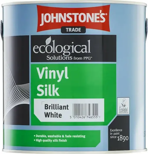 Johnstones Vinyl Silk шелковая интерьерная краска (5 л) белая