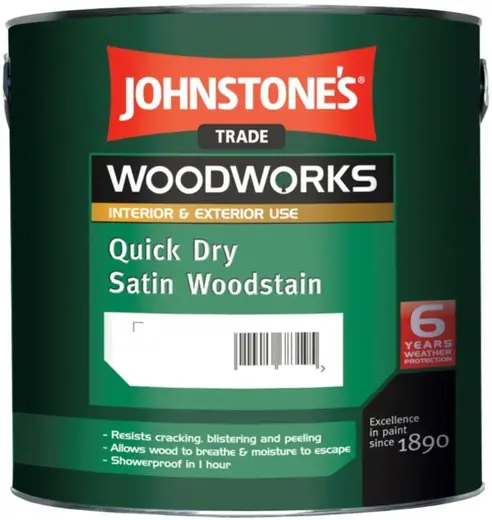 Johnstones Quick Dry Satin Woodstain быстросохнущий защитный состав для древесины (2.5 л) орех