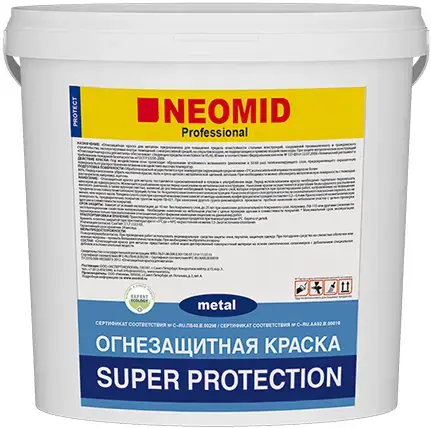 Неомид Super Protection огнезащитная краска для металла (25 кг) белая