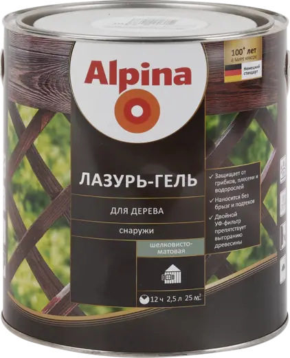 Alpina Linnimax лазурь-гель для дерева (2.5 л ) кедр