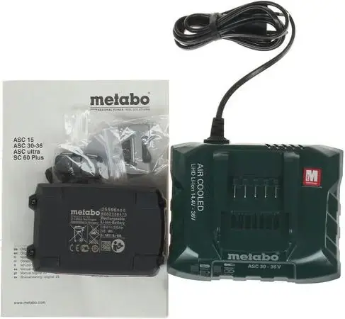 Metabo SB 18 LT BL дрель ударная аккумуляторная 1 дрель + 2 аккумуляторных блока * 2 Ач + 1 быстрозажимной сверлильный патрон + 1 крючок + 1 з/у