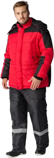 Факел-Спецодежда Европа куртка зимняя (44-46) 170-176 красная/черная