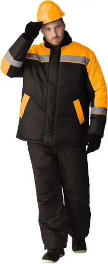 Факел-Спецодежда Стандарт куртка зимняя (44-46) 170-176 оранжевая/черная