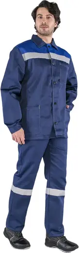 Факел-Спецодежда Стандарт СОП костюм (куртка + брюки 52-54) 182-188 васильковый/темно-синий