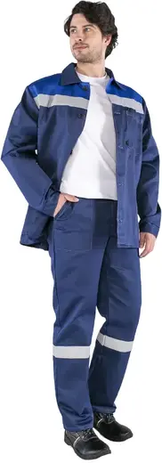 Факел-Спецодежда Стандарт СОП костюм (куртка + брюки 52-54) 182-188 васильковый/темно-синий