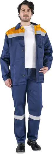 Факел-Спецодежда Стандарт СОП костюм (куртка + брюки 56-58) 170-176 оранжевый/темно-синий