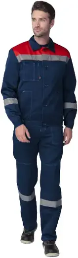 Факел-Спецодежда Легион-1 СОП костюм (куртка + брюки 60-62) 170-176 красный/темно-синий