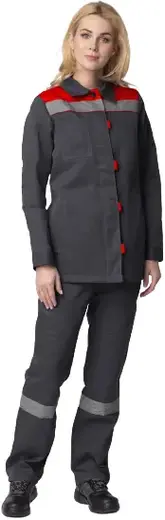Факел-Спецодежда Весна-1 СОП костюм женский (куртка + брюки 56-58) 158-164 красный/темно-серый