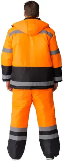Факел-Спецодежда Дорожник костюм зимний (куртка + брюки 48-50) 158-164 оранжевый/черный