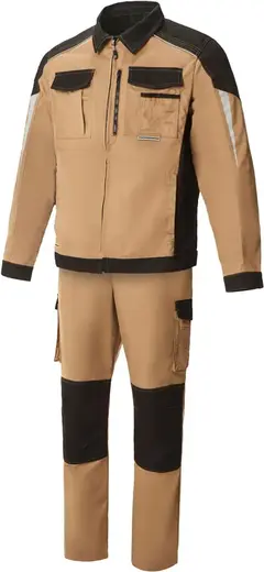Союзспецодежда Status New костюм (куртка + брюки 64-66) 170-176 бежевый/черный
