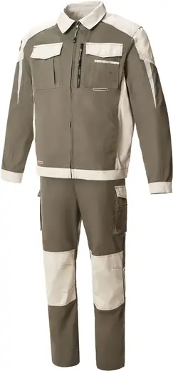 Союзспецодежда Status New 2 костюм (куртка + полукомбинезон 60-62) 182-188 серый хаки/серый песок