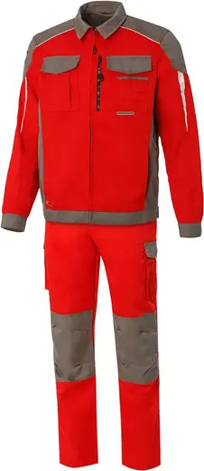 Союзспецодежда Status New 2 костюм (куртка + полукомбинезон 64-66) 170-176 красный/серый