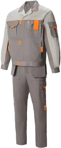 Союзспецодежда Профессионал-1 костюм (куртка + брюки 64-66) 170-176 темно-серый/светло-серый